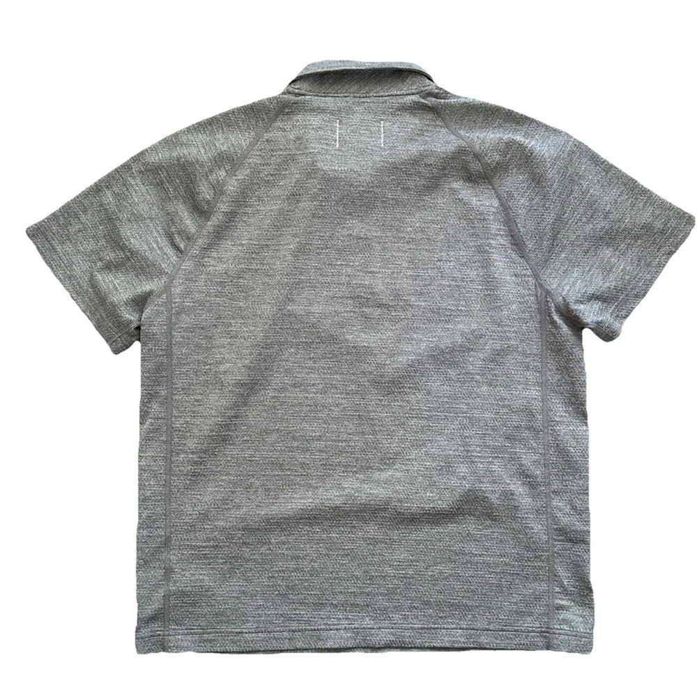 Reigning Champ Polo Shirt Men XL Gray Performance Stretch Snap Solotex - Picture 2 of 8